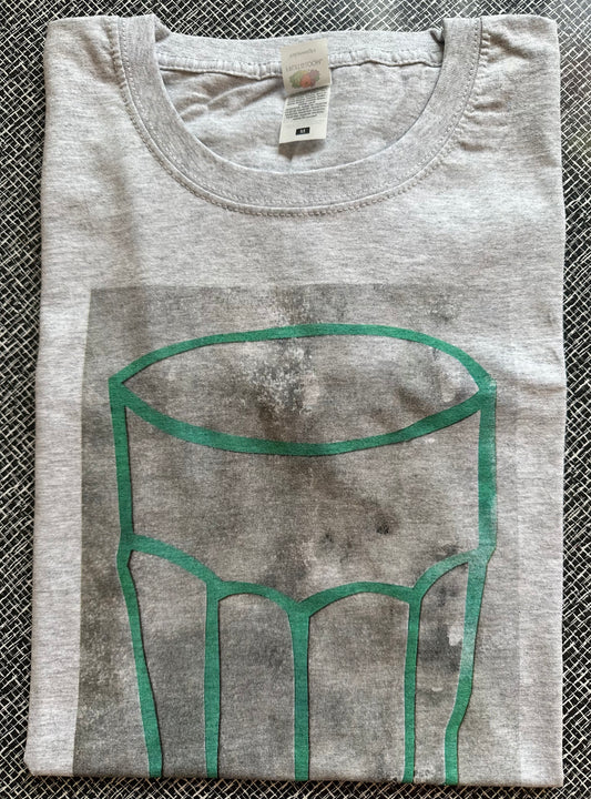 T-Shirt GLAS GRÜN grau méliert, L