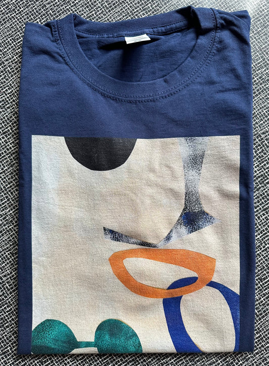 T-Shirt MOBILE dunkelblau, M